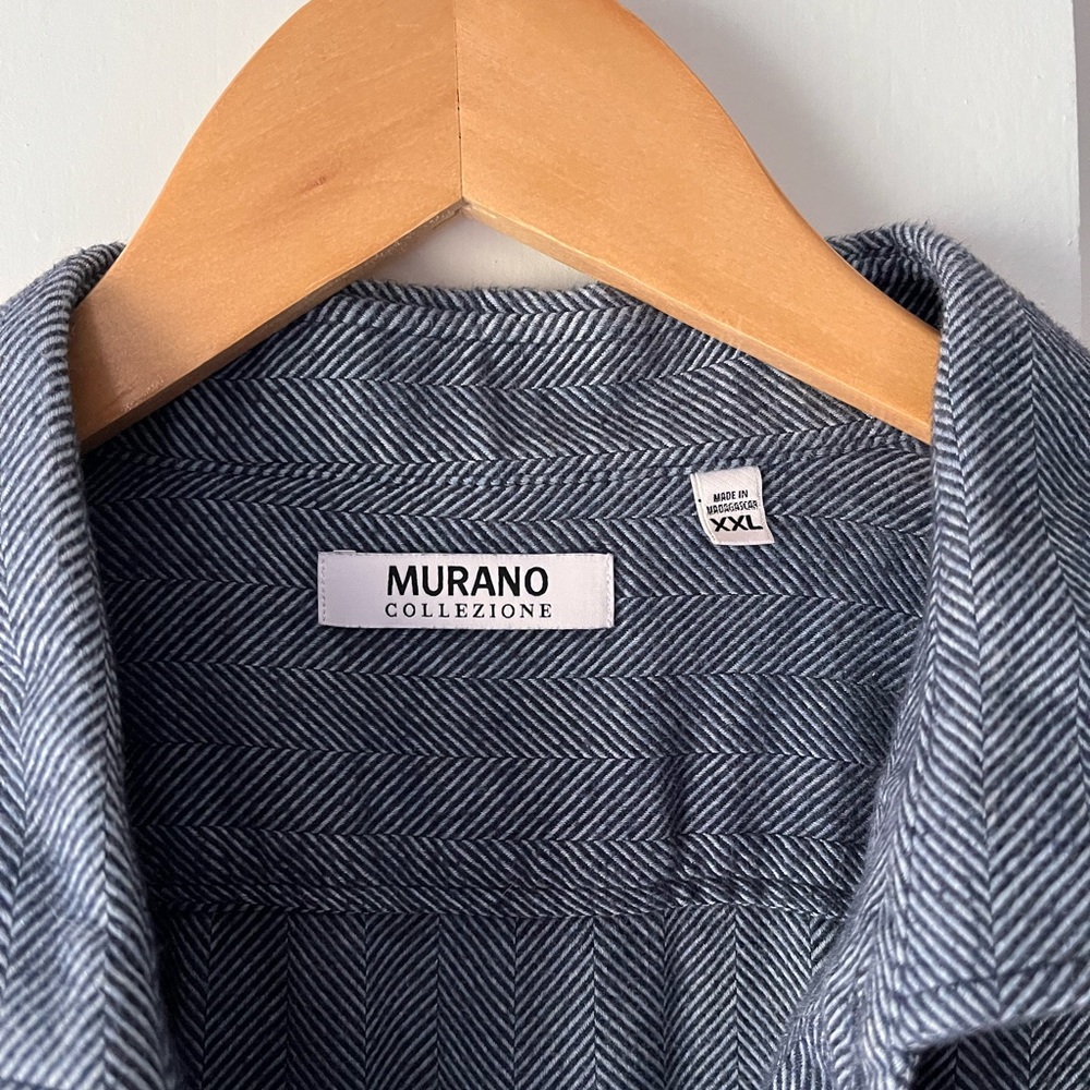 Murano Blue and White Dress Shirt